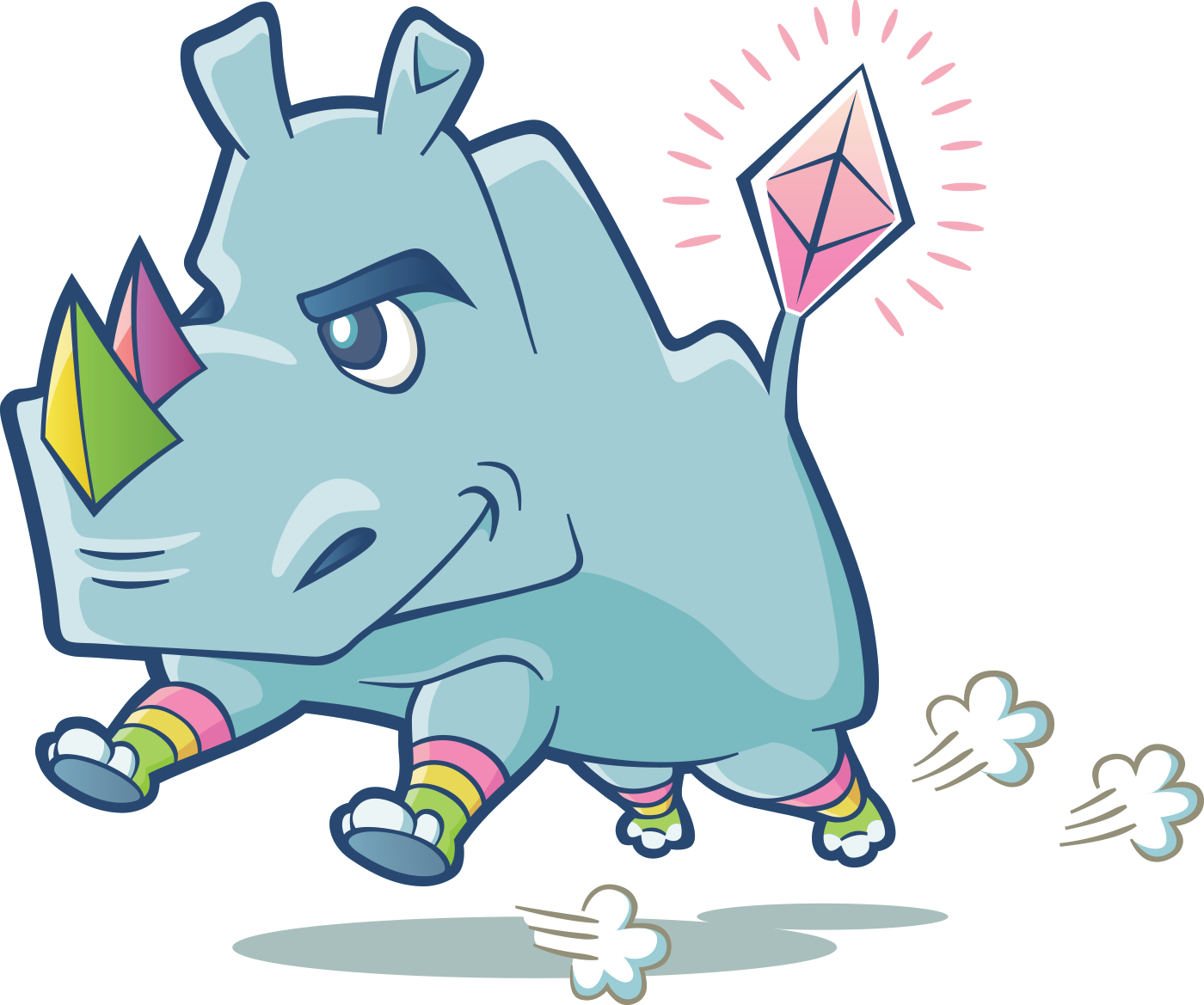 Leslie the Rhino - Ethereum staking mascot